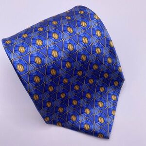 Faberge Royal Blue and Gold Geometric Tie